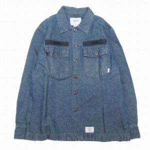 【中古】美品 18SS ダブルタップス WTAPS BUDS LS 01 SHIRT.LICO.CHAMBRAY シャンブレー デニム ワーク シャツ 長袖