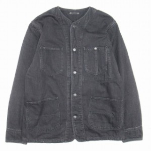 【中古】美品 23aw マインデニム BLANCKET LINING NOCOLLAR COVERALL カバーオール ブラックデニム ジャケット