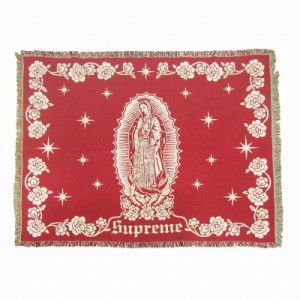 【中古】美品 18AW シュプリーム Virgin Mary Blanket マリア ブランケット フリンジ ロゴ 大判 スローケット