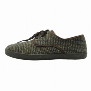 【中古】美品 フランチェスコ × ハリスツイード FRANCESCO × HARRIS TWEED ツイード チェック柄 スニーカー ウール