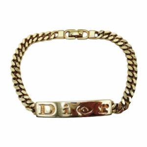 【中古】Vintage ヴィンテージ クリスチャンディオール Christian Dior ロゴ プレート ブレスレット 喜平 ◎ME3 