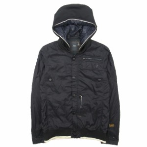 【中古】ジースターロウ G-Star RAW ナイロン ジャケット フード付き 中綿 ライト ブルゾン M 黒 メンズ /♪3 