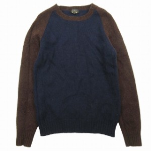 【中古】アーペーセー A.P.C. ラグラン ニット セーター 長袖 バイカラー クルーネック プルオーバー ♪3