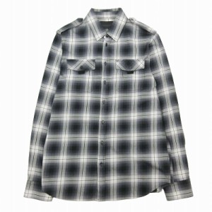 【中古】美品 ディーゼルブラックゴールド DIESEL BLACK GOLD オンブレチェック エポーレット シャツ 長袖 ♪3