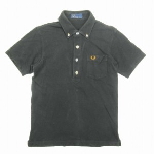 【中古】フレッドペリー FRED PERRY ロゴ刺繍 ボタンダウン ポロシャツ カットソー トップス 半袖 鹿の子 F1542 S