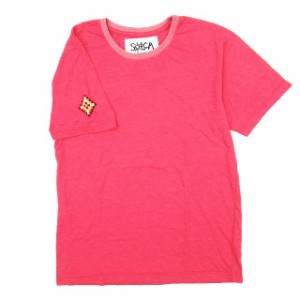【中古】ロンハーマン Ron Herman × SOLCA ソルカ ワンポイント 刺繍 Tシャツ カットソー 半袖 トップス S ピンク