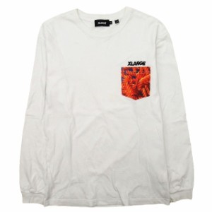 【中古】エクストララージ X-LARGE INGREDIENTS SLANTED OG POCKET TEE L/S ロンT Tシャツ カットソー 長袖 M 白