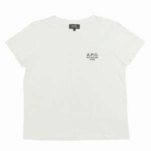 【中古】21SS アーペーセー A.P.C. ロゴ 刺繍 Tシャツ カットソー トップス クルーネック コットン L BLM4 