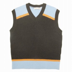 【中古】美品 ユニクロ × マルニ UNIQLO × MARNI ポップコーンニット Vネック ベスト ウール混 トップス XL