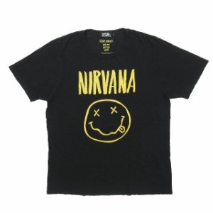 【中古】00s 2009 HYSTERIC GLAMOUR × NIRVANA 09aw スマイル Tシャツ 半袖 カート・コバーン L 黒◎ME4   