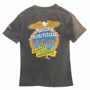 【中古】80s 87年 ヴィンテージ BELTON ハーレーダビッドソン ロッキーマウンテン プリント Tシャツ 半袖 S