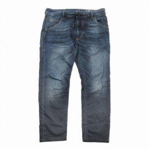 【中古】ディーゼル DIESEL KROOLEY CB-NE Denim sweat pants デニム スウェット パンツ ストレッチ ダメージ加工