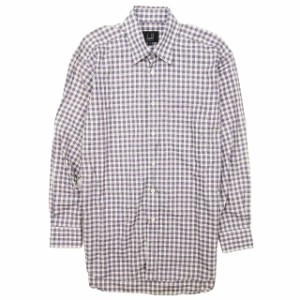 【中古】ダンヒル dunhill チェック柄 シャツ ワイシャツ 長袖 グラフチェック柄 コットン トップス M パープル 紫