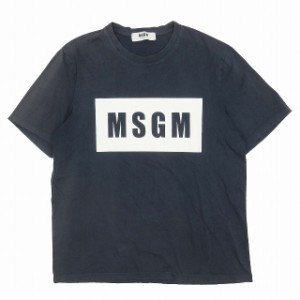 【中古】エムエスジーエム MSGM ロゴ プリント Tシャツ カットソー トップス 半袖 コットン クルーネック 2440MM67 M