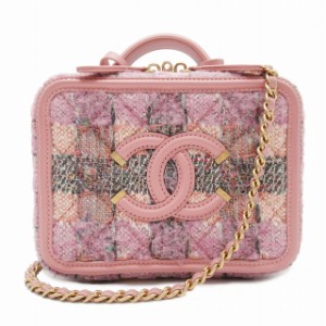 【中古】シャネル CHANEL ツイード×ラムスキン CCフィリグリー 2WAY スモール ショルダーバッグ ハンド ピンク◎ME5