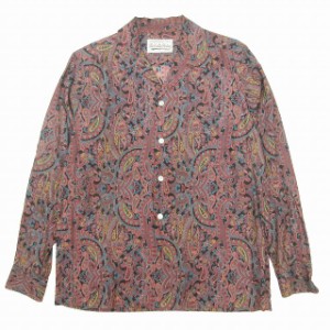 【中古】美品 18AW ワコマリア ペイズリー オープンカラー シャツ カットソー トップス 長袖 開襟 S