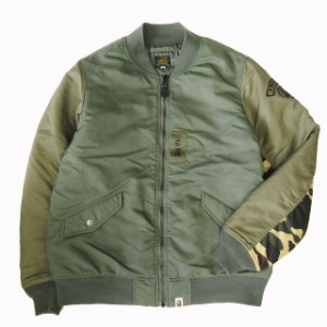 【中古】アベイシングエイプ A BATHING APE MA-1 フライト ボンバー ジャケット 1st CAMO サルカモ 切替