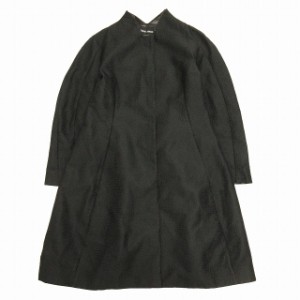 【中古】黒タグ ジョルジオアルマーニ GIORGIO ARMANI ジャガード コート ロング丈 スタンドカラー ♪5 