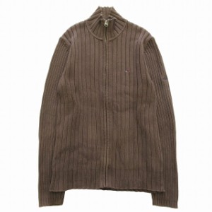 【中古】トミーヒルフィガーデニム TOMMY HILFIGER DENIM リブ ニット ジャケット ジップアップ セーター ロゴ