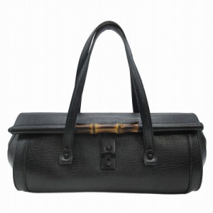 【中古】グッチ GUCCI Bamboo Bullet Bag バンブー ハンドバッグ ショルダー バッグ ミニボストン レザー 鞄 111715