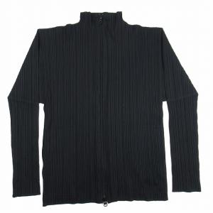 極美品 PLEATS PLEASE イッセイミヤケ デニム転写 ベスト 黒 L（PLEATS  
