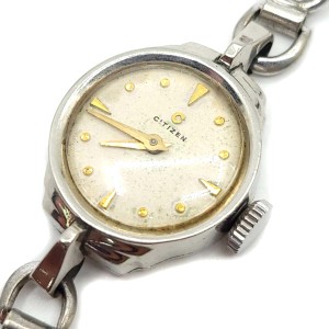 【中古】シチズン CITIZEN 手巻き ブレスウォッチ サンプラチナ SPM 18mm 二針 1940年代 アンティーク ヴィンテージ レディース