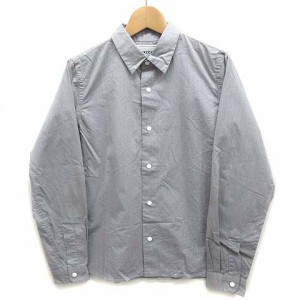 【中古】ヤエカ YAECA Comfort Shirt コンフォートシャツ ブラウス スナップボタン コットン 薄手 長袖 グレー M 161051 レディース