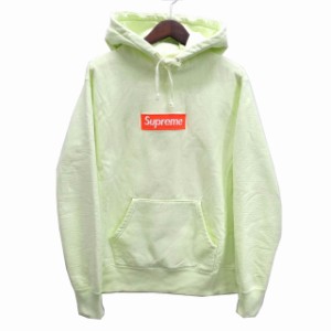 【中古】シュプリーム SUPREME ボックスロゴ パーカー スウェット Box Logo Hooded Sweatshirt  M Pale Lime ライム 2017FW ☆AA★