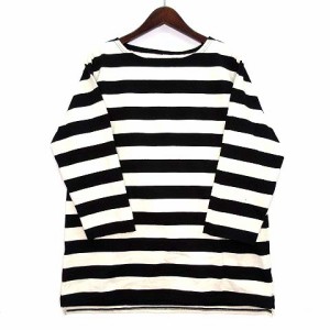 【中古】ユニフォームエクスペリメント uniform experiment ソフ カットオフ ボーダー Tシャツ コットン ブラック 白 黒 2 2018SS