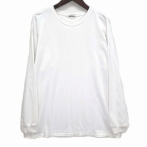 【中古】オーラリー AURALEE LUSTER PLAITING L/S TEE Tシャツ カットソー 長袖 ホワイト 白 5 A00SP01GT 2022SS メンズ