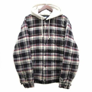 【中古】キス KITH フード付き 中綿 シャツ ジャケット チェック Sterling Quilted Shirt Puffer ブラック 黒 S メンズ