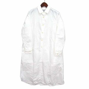 【中古】ヤエカ YAECA コットン リネン ロング シャツ ワンピース 長袖 Long Shirt Onepiece 151061 ホワイト 白 S レディース