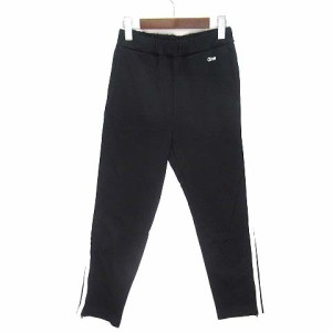 【中古】アメリカーナ AMERICANA 別注 ジーンズファクトリー JEANSFACTORY トラックパンツ サイドライン 黒 ブラック S レディース