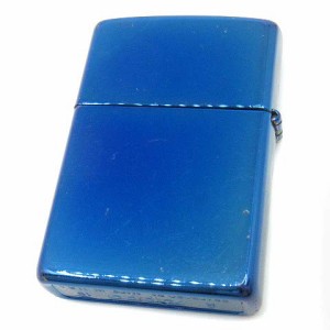 【中古】ジッポー ZIPPO ブルーチタン オイルライター 無地 無柄 2019年製 着火確認済み 