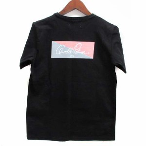 【中古】アーノルドパーマー Arnold Palmer Tシャツ カットソー バックボックスロゴ 半袖 ブラック 黒 M メンズ
