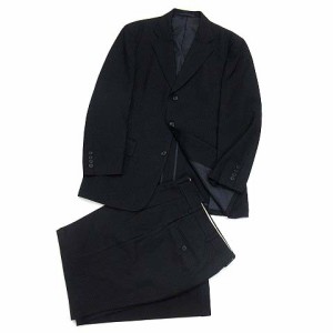 【中古】ジェイプレス J.PRESS AMERICAN CLASSIC MODEL スーツ 上下セット ストライプ ジャケット パンツ 黒 ブラック YA6 メンズ