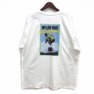 【中古】ベイフロー BAYFLOW バックプリント オーバーサイズ Tシャツ 半袖 クルーネック ホワイト 白 4 メンズ