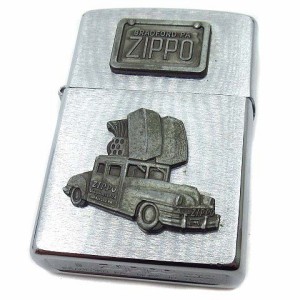 【中古】ジッポー ZIPPO M.I.B ジッポーカー ZIPPO CAR エンブレム メタル貼り オイルライター 1998年 着火確認済み 