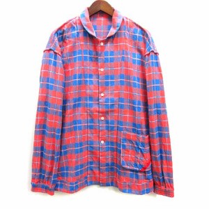 【中古】2022AW フィンガリン PHINGERIN Night Shirt Nel Tartan パジャマ ナイトシャツ フランネル タータンチェック 長袖 M レッド 赤