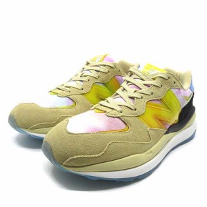 【中古】ニューバランス NEW BALANCE アトモス コラボ M5740AT スニーカー 57/40 Canary Yellow カナリイエロー 27.5cm 美品 メンズ