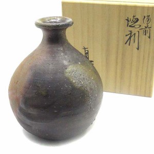 【中古】備前焼 武用真 酒器 徳利 12cm 約二合 