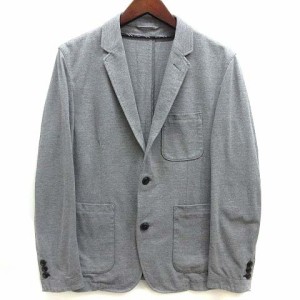 【中古】バーバリーブラックレーベル BURBERRY BLACK LABEL 鹿の子 テーラード ジャケット 2B カノコ グレー M メンズ