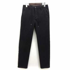 【中古】メンズビギ MEN'S BIGI ソロテックス SOLOTEX 杢サージ ストレッチ パンツ イージー スラックス ブラック 黒 1 M0113FP12