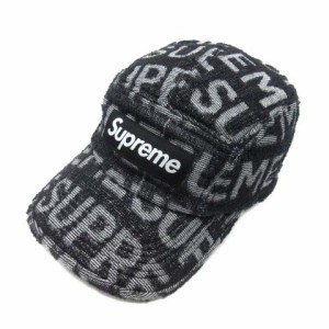 【中古】シュプリーム SUPREME 22SS テリー スペルアウト キャンプ キャップ パイル 帽子 ボックスロゴ Terry Spellout Camp Cap 黒 ☆AA