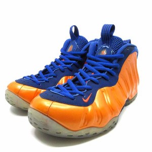 【中古】ナイキ NIKE エアフォームポジットワン AIR FOAMPOSITE ONE NEW YORK KNICKS スニーカー 314996-801 オレンジ ブルー 27.5cm