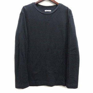 【中古】トゥジュー TOUJOURS パターンメッシュ ジャージー Tシャツ 長袖 チャコールグレー F レディース