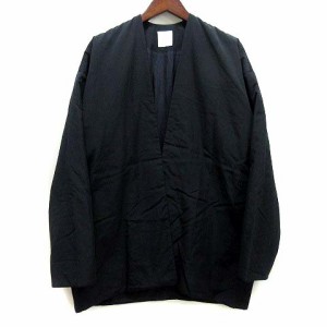 【中古】トゥジュー TOUJOURS キュプラ コットン CUPRA COTTON PADDED カーディガン 中綿 カバーオール ジャケット ネイビー 紺 2