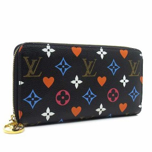 【中古】ルイヴィトン LOUIS VUITTON ゲームオン モノグラム ジッピーウォレット 長財布 ハート M80323 マルチカラー ノワール 美品