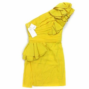 【中古】ディースクエアード DSQUARED2 Little Cocktail Dress ジョーゼット フリル ワンショルダー ドレス ラッフル ミニ ワンピース 38