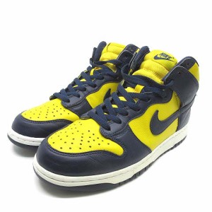 【中古】ナイキ NIKE ダンク ハイ SP ミシガン DUNK HI SP MICHIGAN スニーカー CZ8149-700 イエロー ネイビー ? 紺 27.5cm メンズ